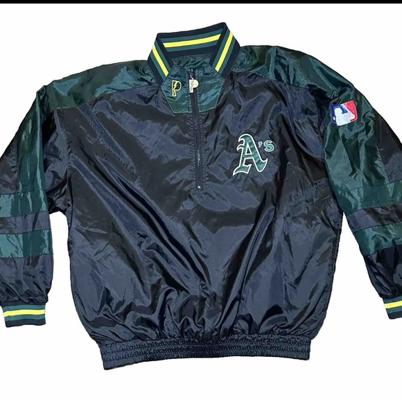 Vintage Oakland A’s Pro Player Half Zip Sz Large - Picture 3 of 6